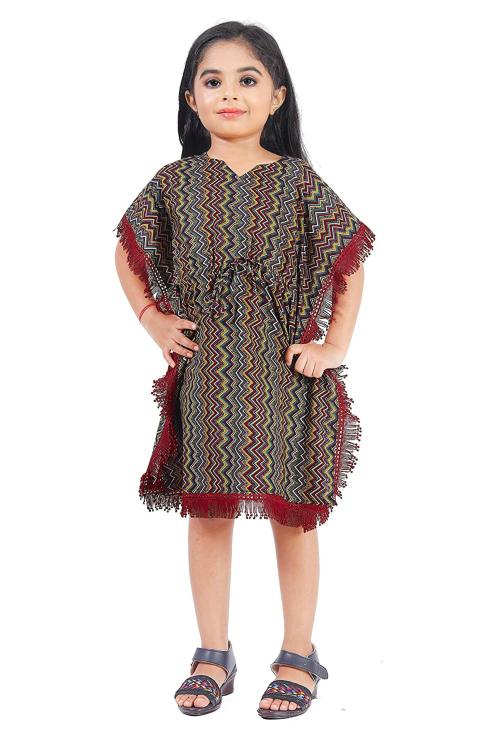 Noyyal Kids Cotton Kaftan Dresses For Girls, 13 Years-14 Years