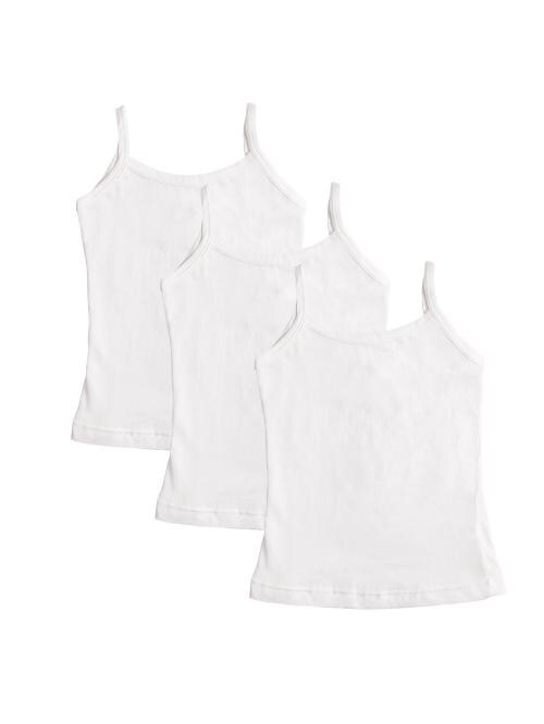 BODYCARE Girls White Printed Cotton Pack of 3 Vest