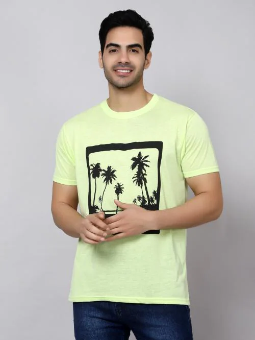 ENGLO Tshirt | ENGLO Men California Light Green Round Neck T-shirt T-Shirt | T-Shirt for Men | Mens T-Shirt | Printed Men Tshirt