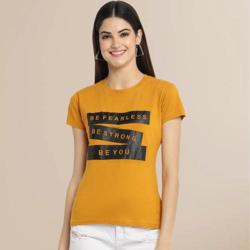 Fabflee Stylish Cotton Printed Round Neck Tees For Women | Women's T-Shirt | Tshirt For Women | Womens Tshirt | Tee | Tshirt | Casual Tshirt | Regular Wear Tshirt For Women
