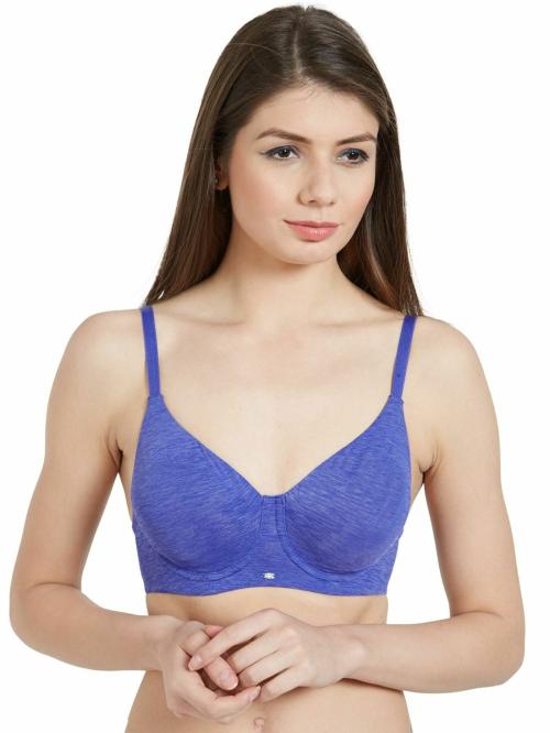 SOIE- Cobalt Full Coverage Non padded Wired Bra-Cobalt-44B