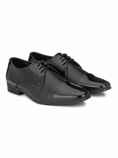 Buy Hirel's Men's Black Synthetic Leather Slip on Party Formal Shoe