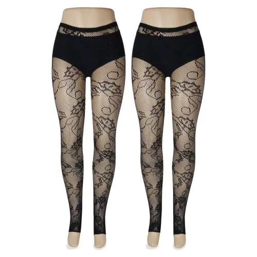 Neska Moda Women Black Fishnet Stockings