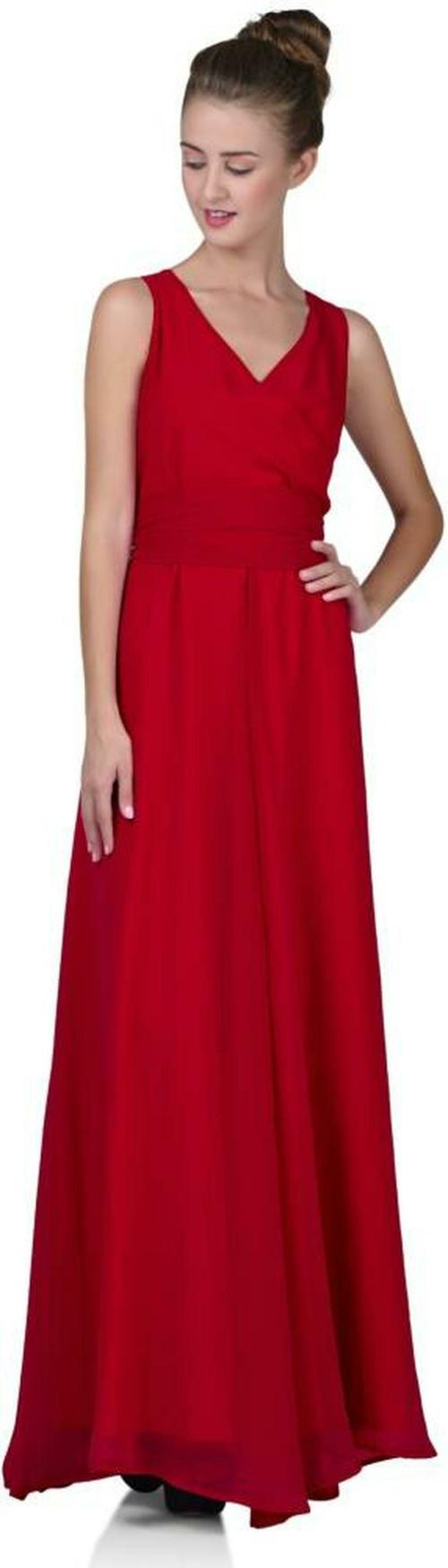 scenestealer Women Red Poly Georgette Maxi Dress - M