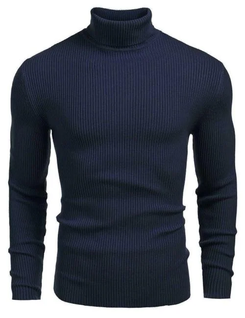DENIMHOLIC Men's Cotton Turtle Neck Sweater