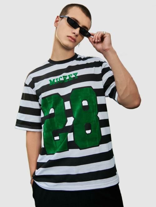 Men's White Cra Striped Oversized T-shirt
