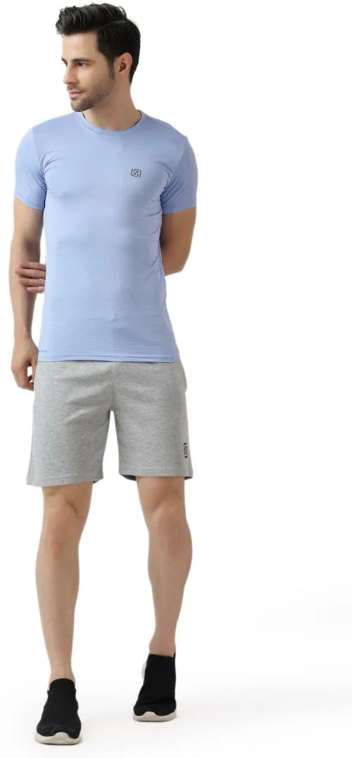 ND Sports Men Sky Blue, Light Grey Solid Hosiery Track Suit L