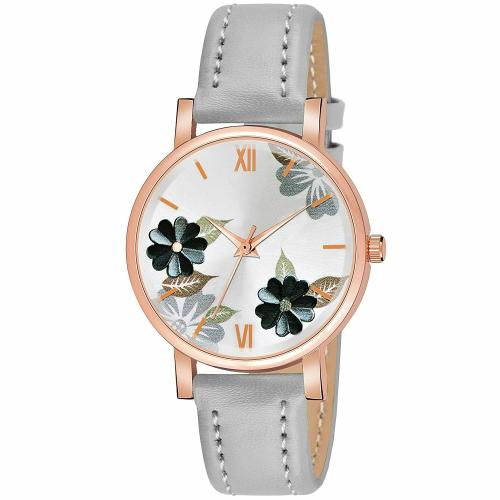 Missfox Fancy Bracelet Black Women Watches Ladies Wrist Watch for Girls Style Analog Fashion Female Clock with Mash Strap Stylish Girls Watch New Model 2020 Flower Design Analog Watch - For Girls