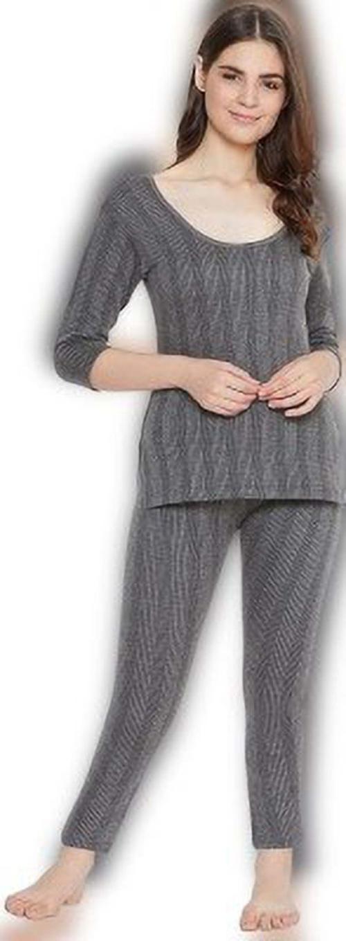 REVEXO Women Polycotton Top - Pyjama Set Thermal - S