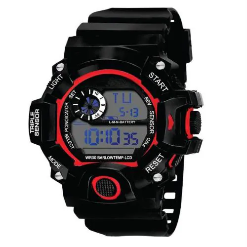 Crispy Digital Black Dial Black Strap Watch For Boys