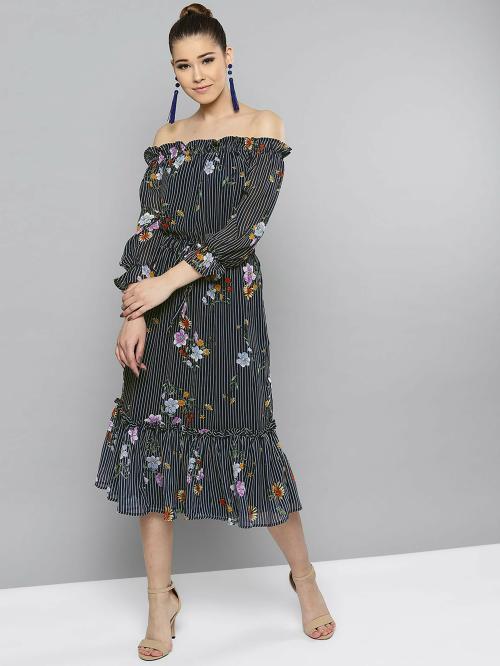 Rare Women Blue Floral Dress