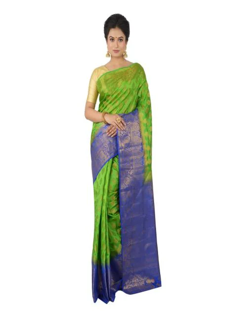 Naeusa Balaton Skirt Border Kanjeevaram Saree With Blouse Piece RSA-5