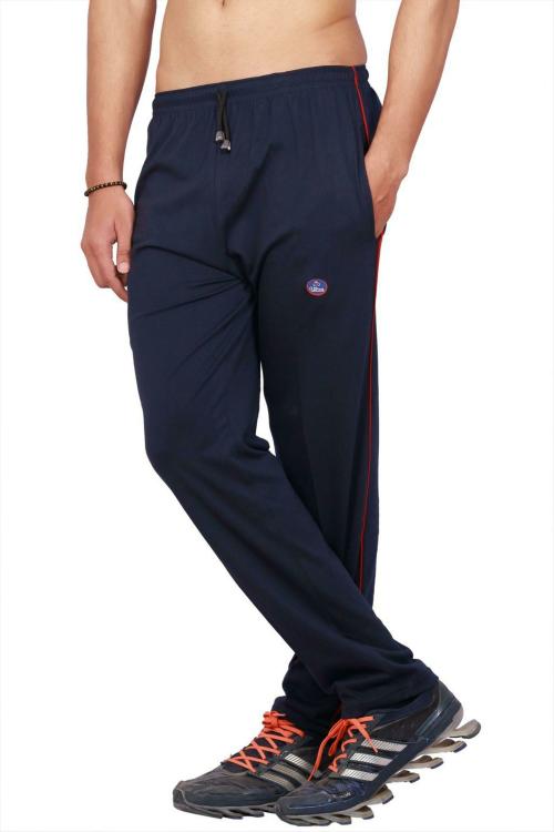 Buy Vimal Jonney Men Dark Blue Solid Cotton Blend Track Pants Online at