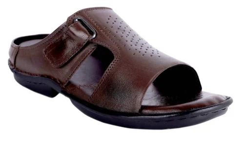 Royal Cruzz Synthetic Leather Brown Slip-on Sandals For Men