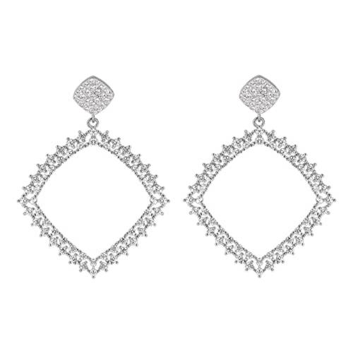 Giva Sterling Silver Geometry Drop Earrings For Women