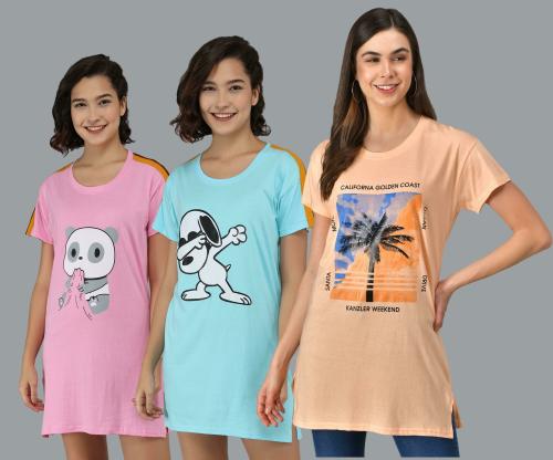 Christy World Women Multicolor Pack of 3 T-shirt