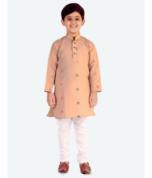 Pro-Ethic Style Developer Ethnic Wear Cotton Green Kurta Pajama Set for Kids and Boys
