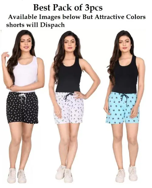 KAFF Womens Nightwear Shorts-pack of 3pcs
