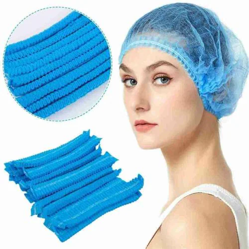 KESWI FAB Disposable Shower Cap Hair Net for Women Men Kids Stretchable Nonwoven Bouffant Cap Food Service Hair Nets Anti Dust Shower Elastic Caps for Hospital Kitchen Salon cover (Pack Of200)