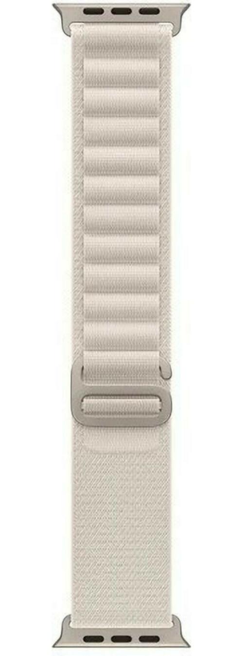 Strombucks White Fabric Alpine Loop Watch Strap for iWatch iWatch Ultra Series 8, 7, SE, 5 and 4 200mm