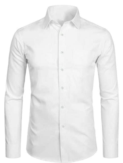 BALESHWAR Man's Solid Slim Fit Casual Shirt for Men (Shirts-WT-M)