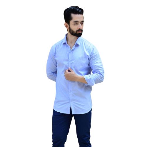 Tistabene Solid Powder Blue Formal Mens Shirt