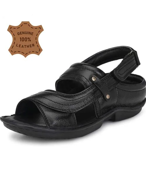 Accentor Genuine Leather Sandal For MenBlackUK 7