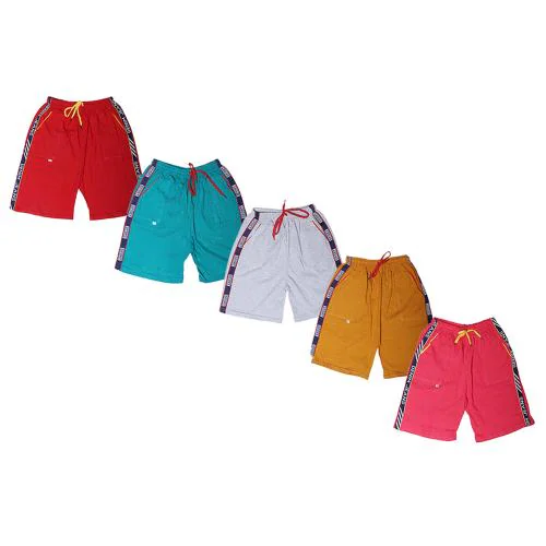 SHISHU SPORTS PRINT SIDE LINE HALF PANT HOSERIEY(PACK OF 5)