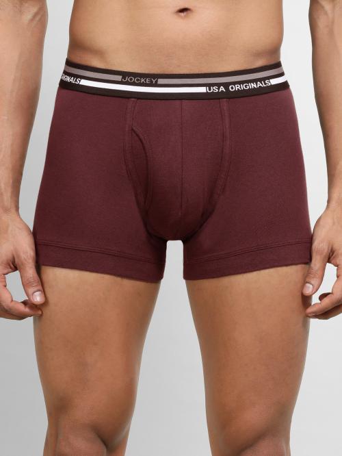 jockey Men Purple Cotton Solid Trunks