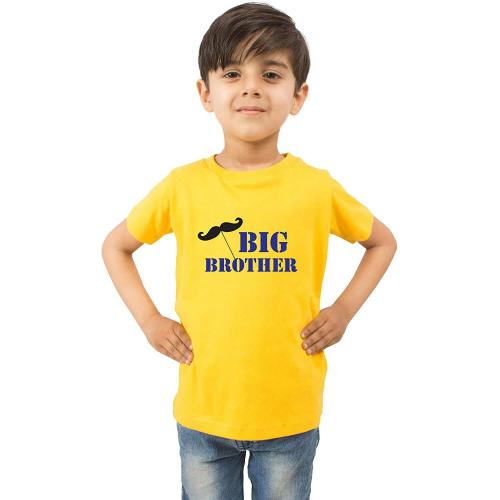 Limit Fashion Store Boys Yellow Cotton Big Brother New Printed T-Shirt