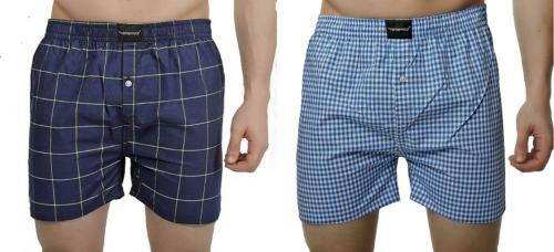Ramarrow Men Multicolor Checkered Pure Cotton Boxers - S (Pack of 2)