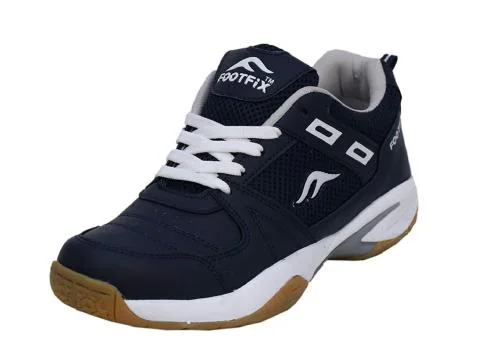 FOOTFIX Unisex Navy Non-Marking PU Squash Badminton Shoes / Badminton Shoes Size 8 Uk/Ind