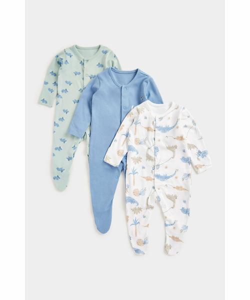 Mothercare Boys Full Sleeves Sleepsuits -Multi