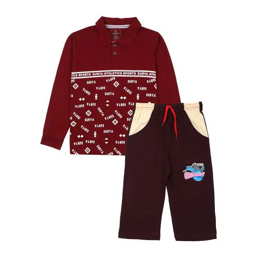 SURYA MAX KIDS FULL SLEEVE T-SHIRT AND SHORTS COMBO