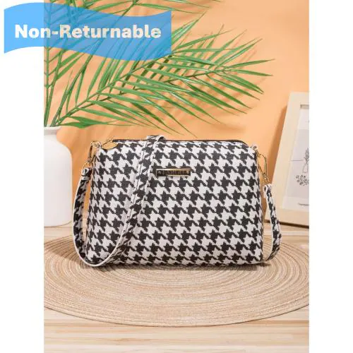 Fargo Black, White Sling Bag (FGO-573_Houndstooth_NR)