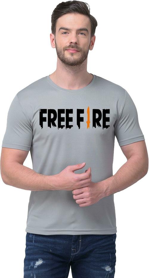 Harshys Men Freefire Graphic Polyester Tshirt