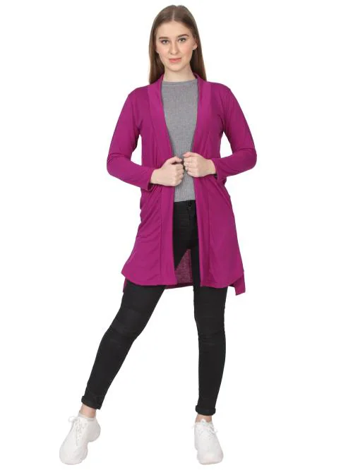 Affair Purple Colour Cotton shrug
