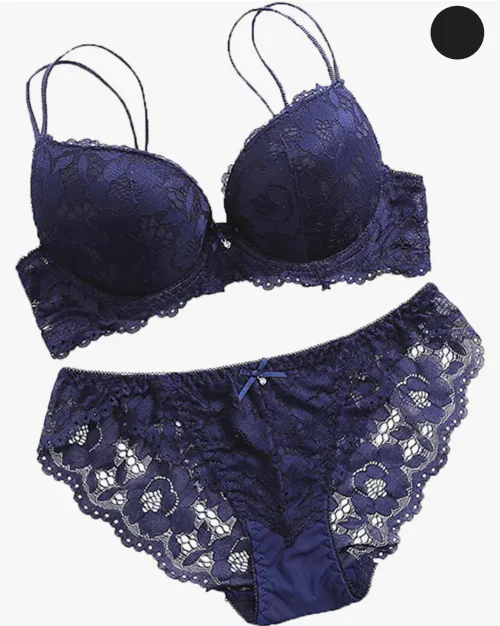 Rixcy Women's Lace Push Up Bra & Panty Set