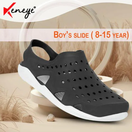 Keneye Trendy Super Soft Breathable & Waterproof Black Clogs For Kid's
