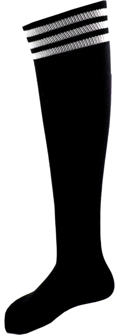 RC. ROYAL CLASS Women Black Striped Cotton Thigh High Stockings (Pack of 1 Pair)