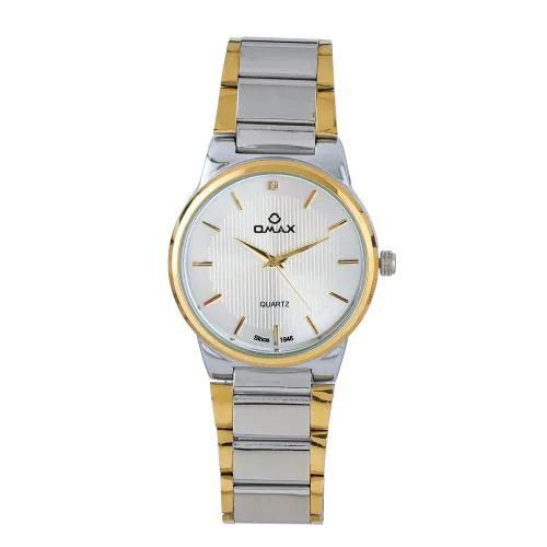 Omax White Dial Silver Stainless Steel tow tone Strap-BGS2529