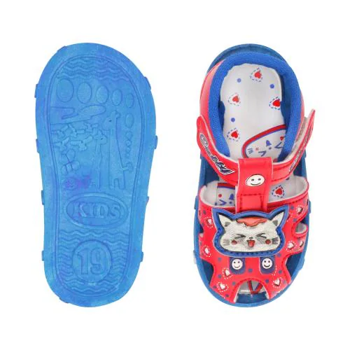 LEVOT Kid's Unisex Sandal||Printed Sandal|(Musical sandal)(Walking Sandal||Kids Sandal|Boys & Girl Sandal| (2- 2.5 Years )- Red