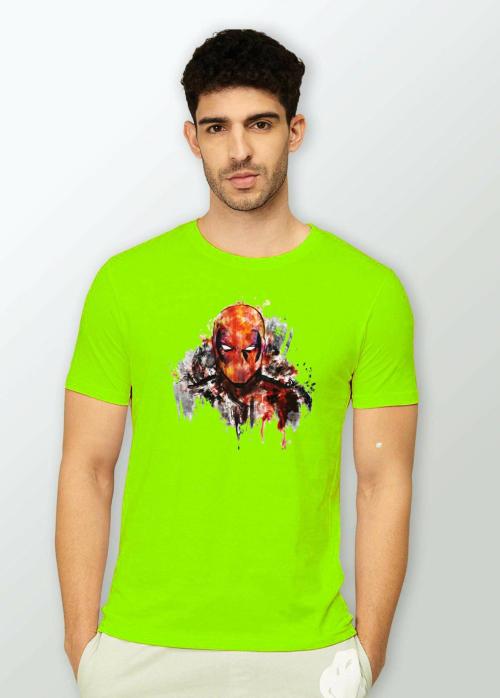 Estaban Men Light Green Colour Av En Gers Printed Cotton Blend T-Shirt (L)