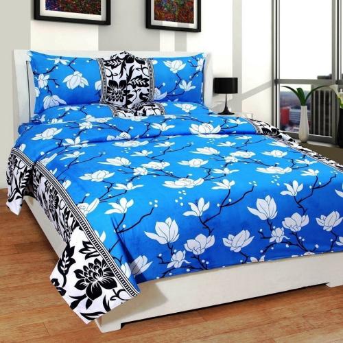 EDIFICE COUTURE 250 TC Polycotton Double Printed Flat Bedsheet (Pack of 3, Multicolor)