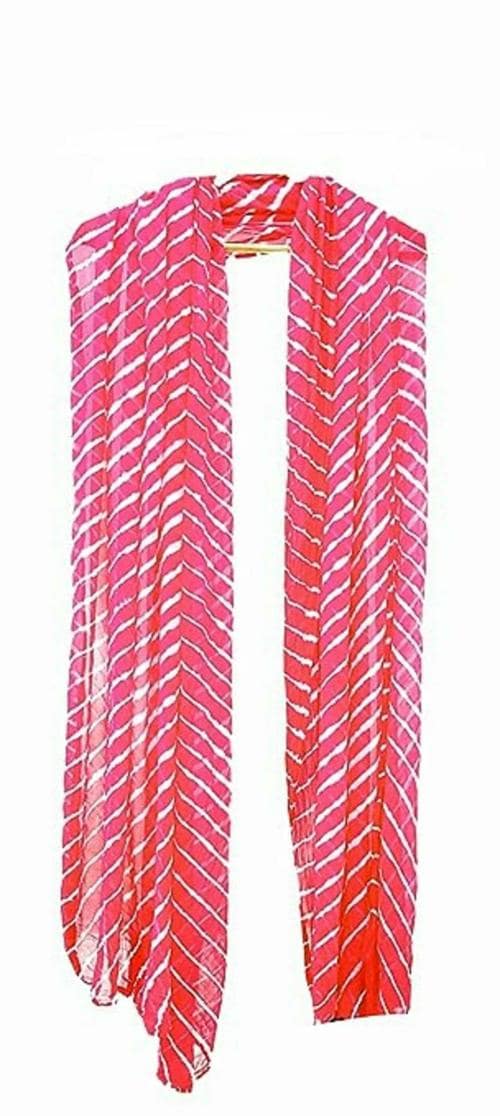 M S BANDHANI Women's Chiffon Leheriya Dupatta