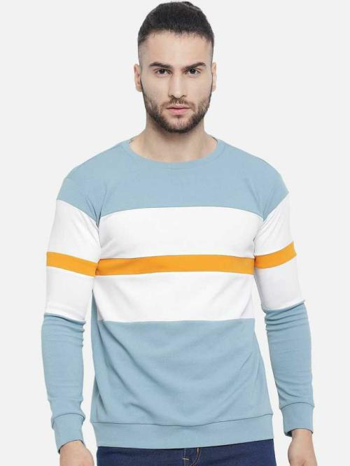 MFDS Men Light Blue Colorblock T Shirt (XXL)
