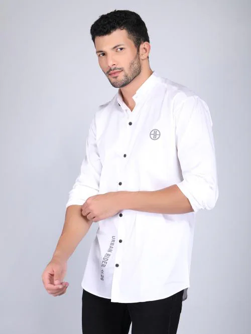 THE HELL DRIVER PLAIN PREMIUM LYCRA SHIRTS,Exclusive Premium lycra Fabric,100% Cotton shirts,Exclusive Winter Collection,HEAVY WASH Pure Cotton White Color Shirt for men