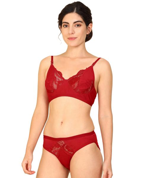 Buy Women Cotton Bra Panty Set for Lingerie Set ( Pack of 1 ) ( Color