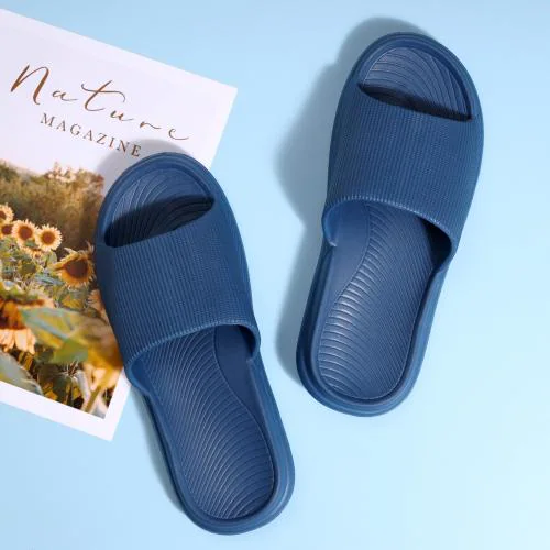 Drunken Blue Slippers for Men Flip Flops Winter Slides Home Open Toe Non-Slip