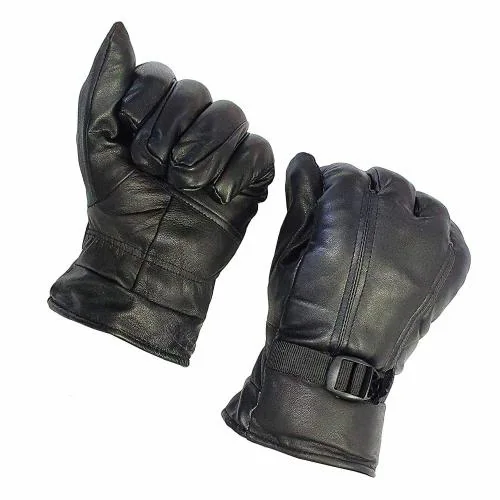 Buy POPREX Warm Black Pair Leather Snow Proof Winter Gloves for - Main Image
